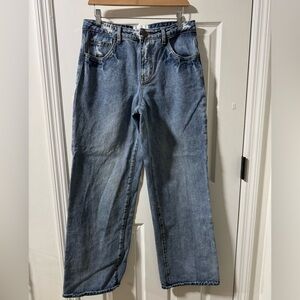 One Teaspoon Jackson Jean Baggy Wide Leg Distressed Denim - Size 28